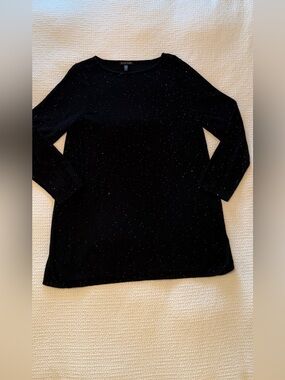 Eileen Fisher | Black Sparkle Long Sleeve Top | Size = L